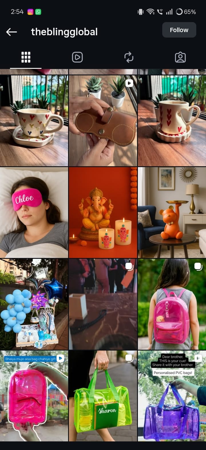 The Bling Global Instagram before AdSara