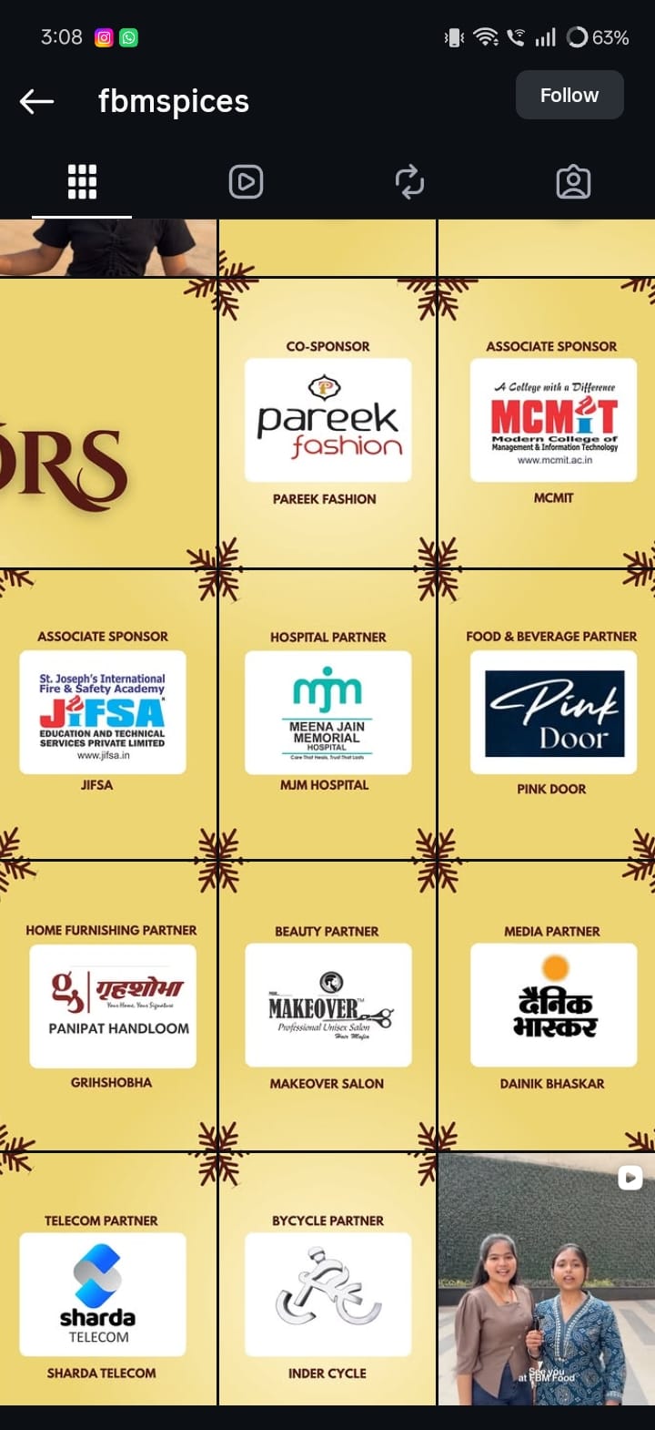 FBM Spices Instagram — event partner graphics