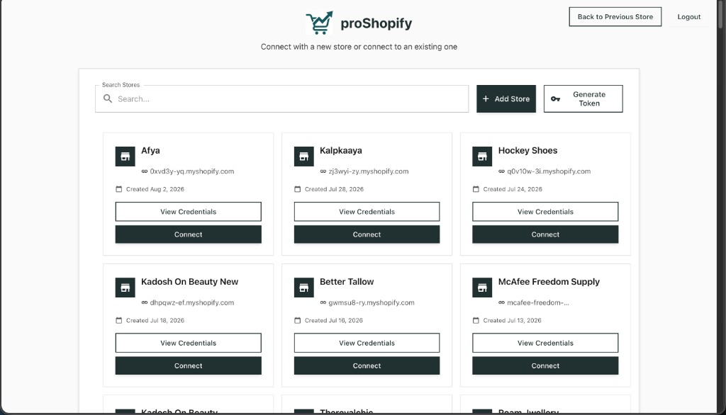 proShopify product screen